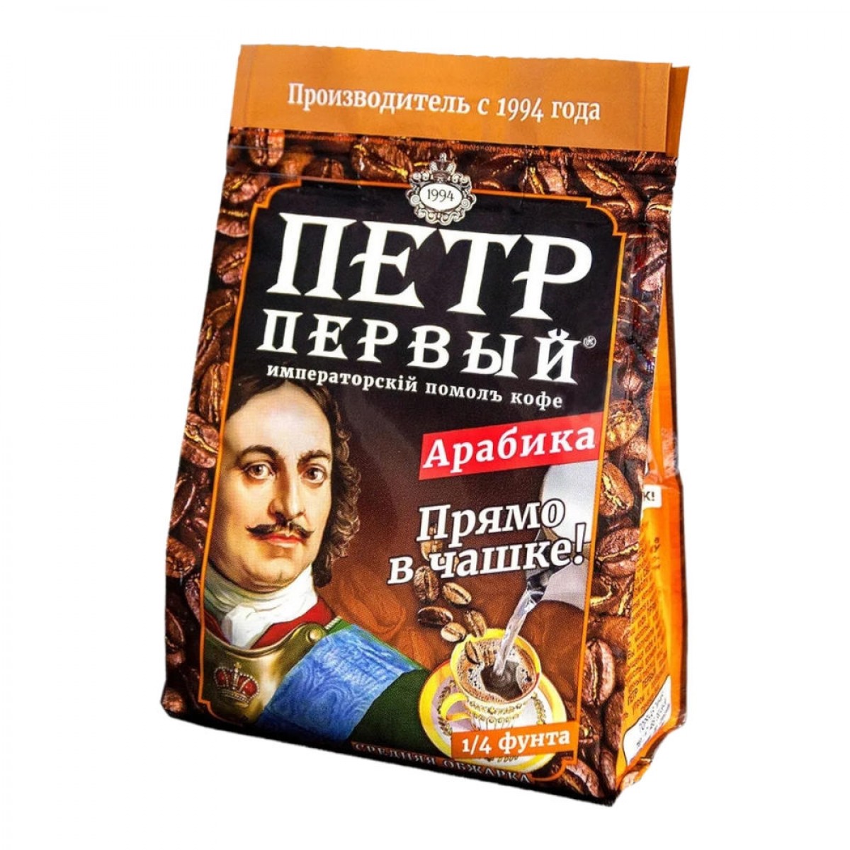 Кофе молотый петр великий 100г прямо в чашку