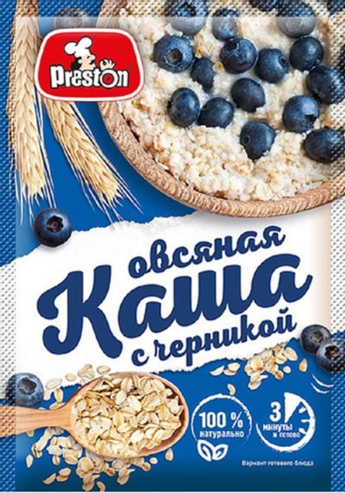 Каша б/п престон овсяная традиционная 37г