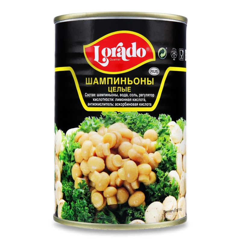 Шампиньоны лорадо целые 850мл ж/б
