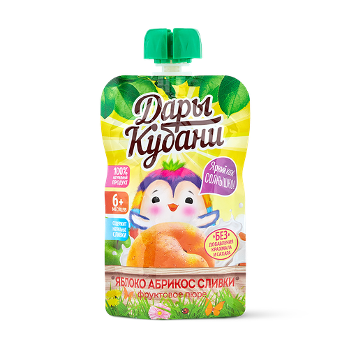 Пюре дары кубани яблоко/абрикос/сливки 90г д/п