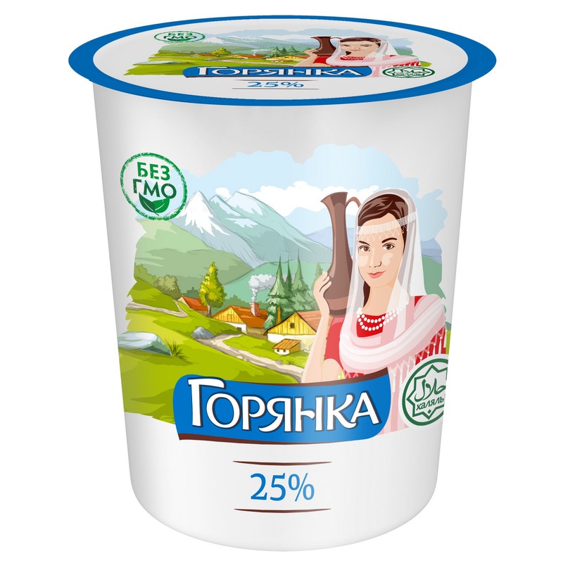 Сметана горянка 25% 400г