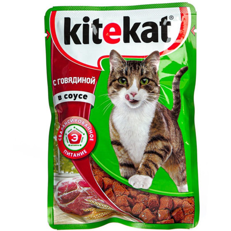 KiteKat Говядина в соусе 28*85 г