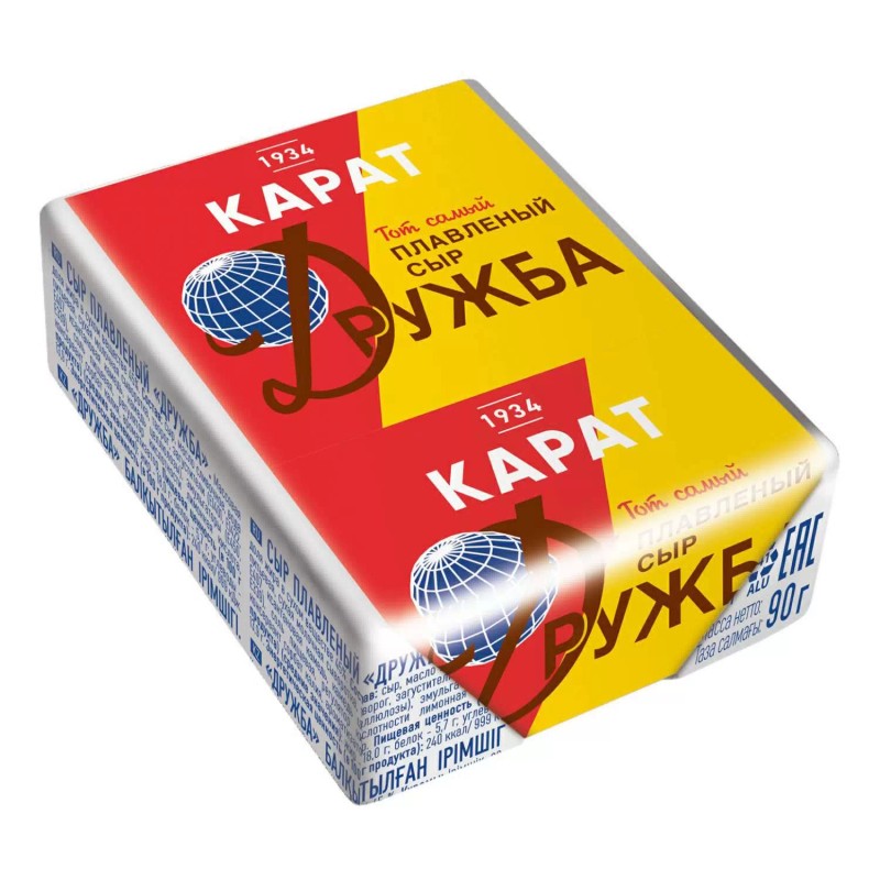 Сыр плавл карат 45% 90г дружба