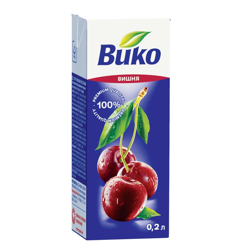 Сок вико вишня 0,2л 12мес