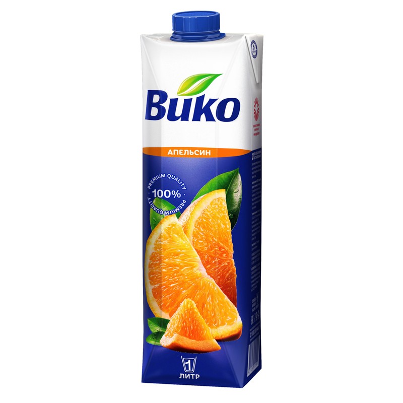 Сок вико апельсин 1л 12мес