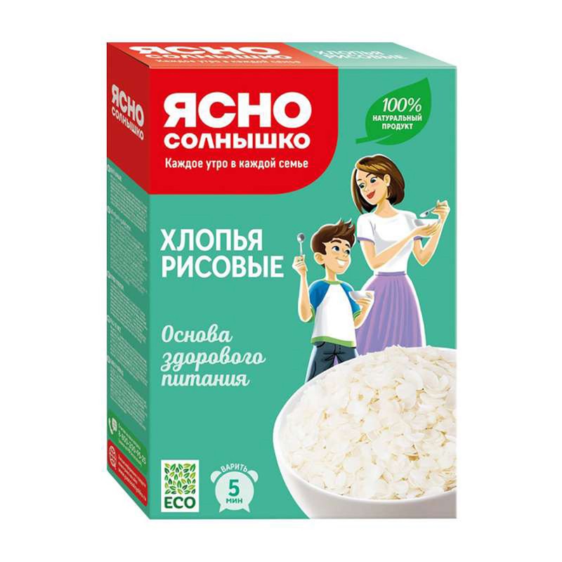 Хлопья ясно солнышко рисовые треб варки 375г