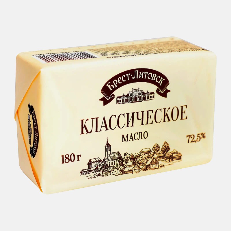 Масло сливоч брест-литовск 72,5% 180г сладкосливоч