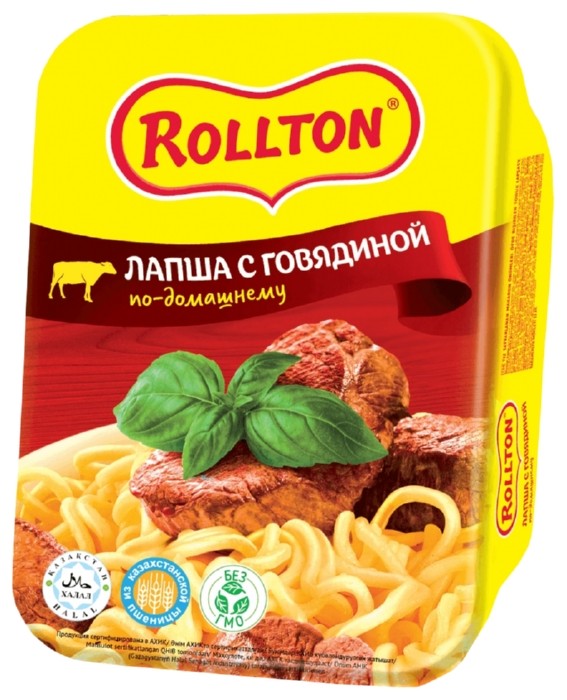 РОЛЛТОН Лапша б/п с говядиной По-домашнему 90 гр лоток