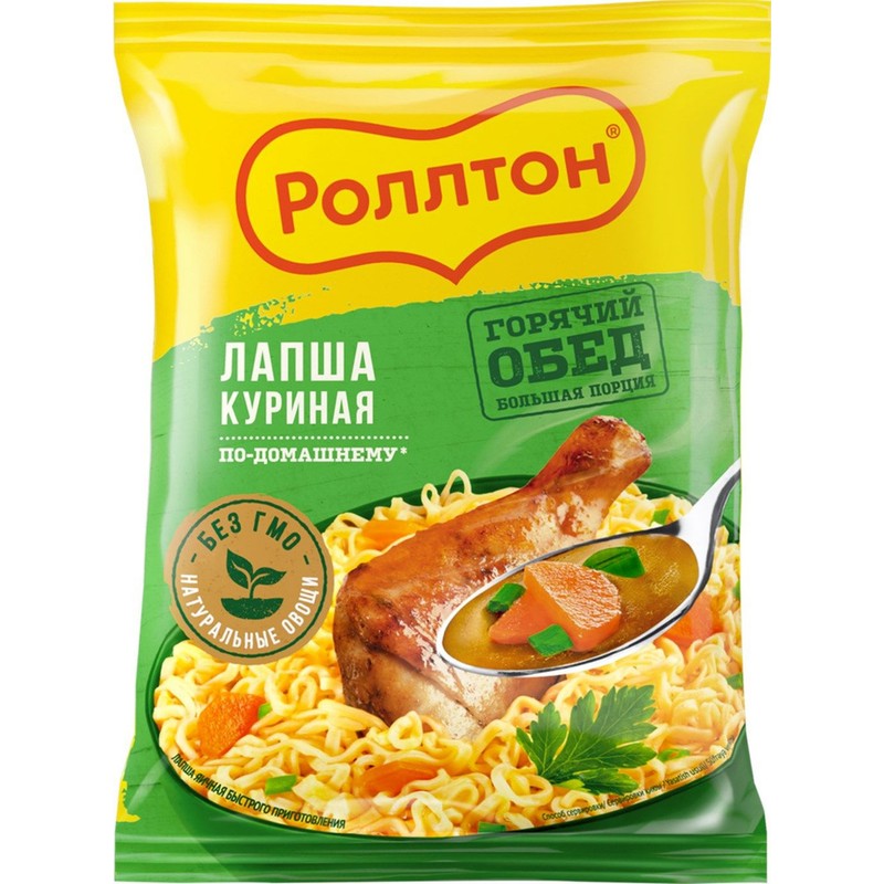 Роллтон Лапша б/п "По-домашнему" куриная 85 гр