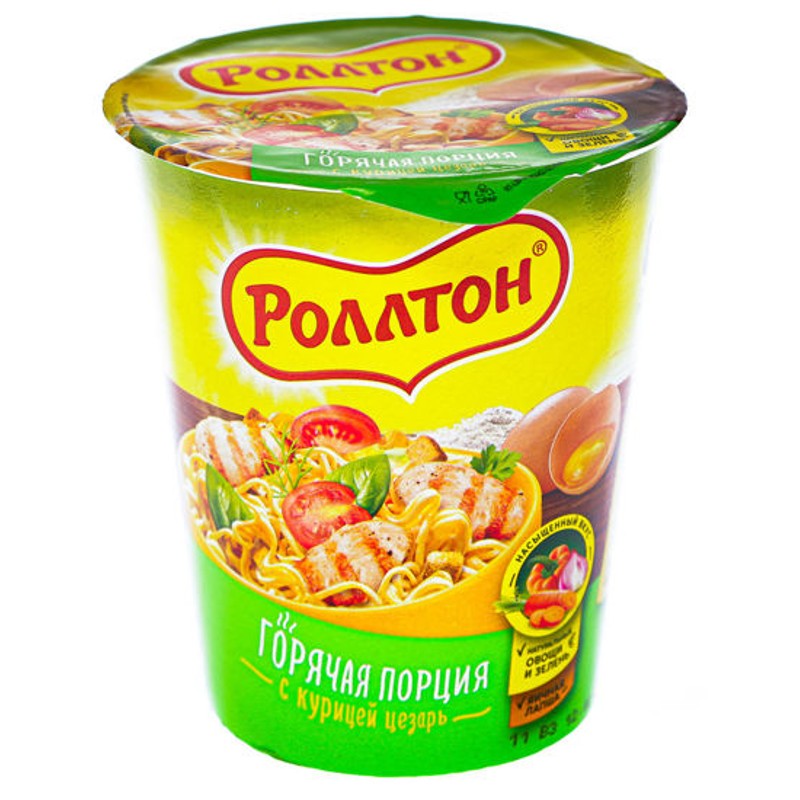 Роллтон Лапша с курицей цезарь 70 гр стакан