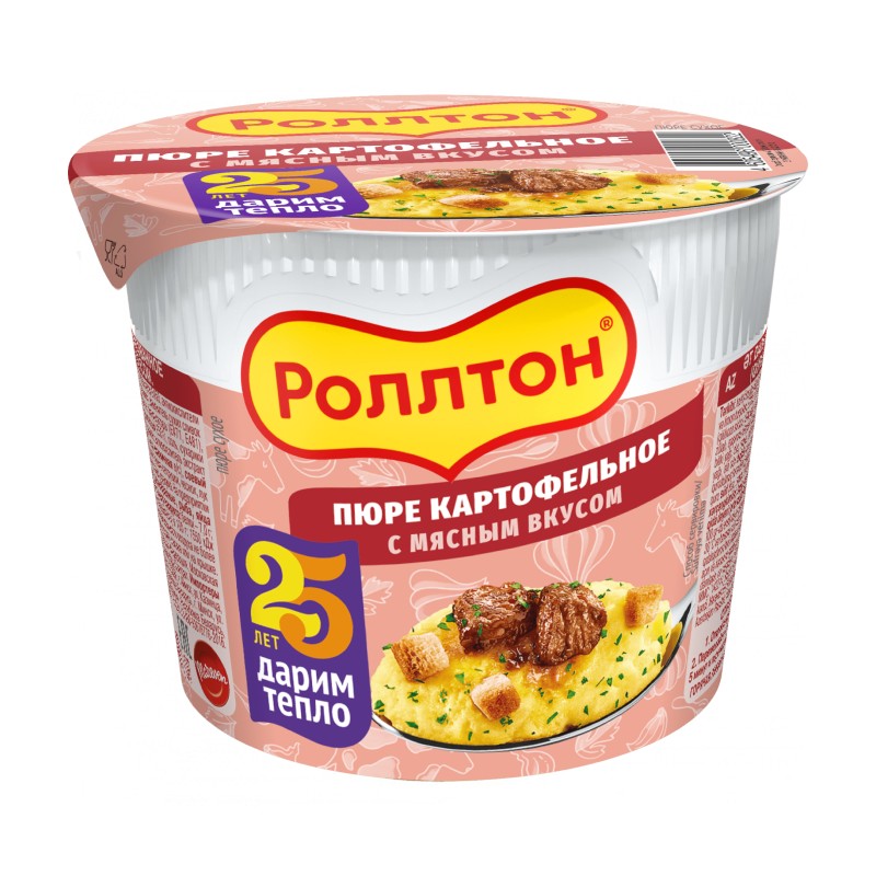 Пюре б/п роллтон 40г стакан мясной вкус