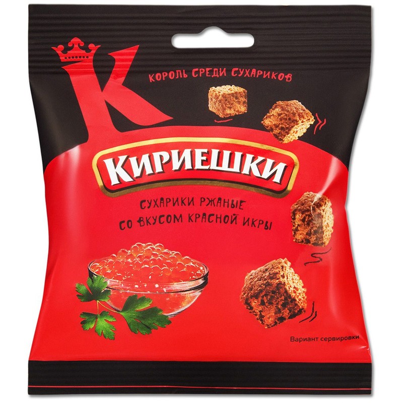 Сухарики кириешки ржан красная икра 40г
