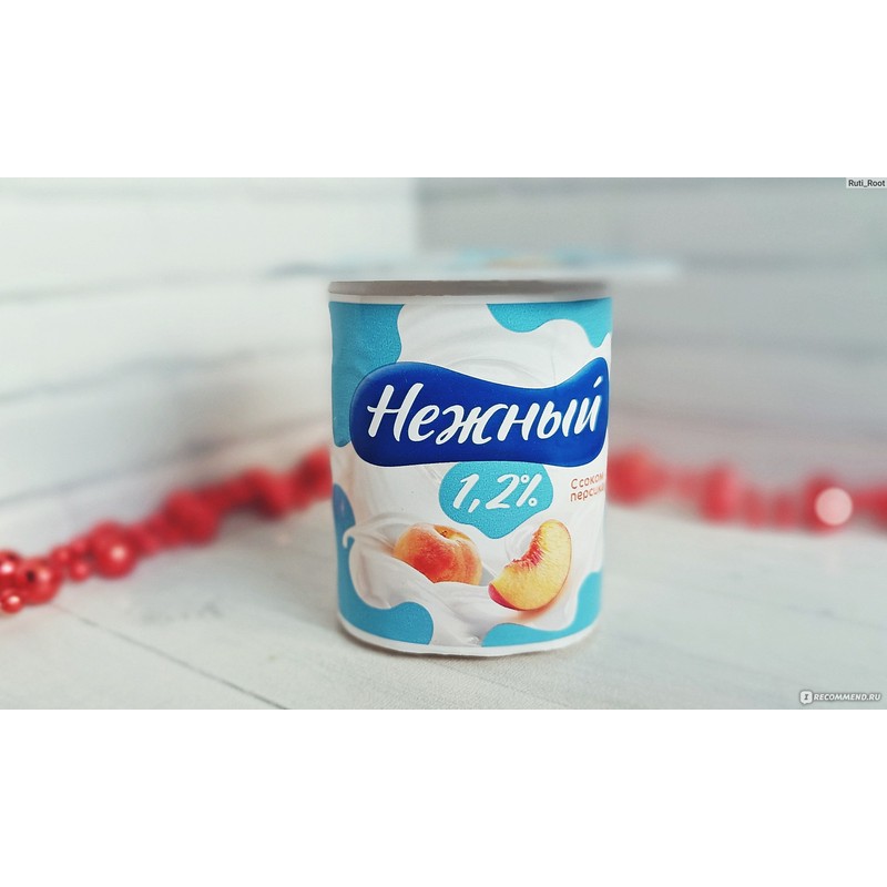 Йогурт кампина нежный с соком персика 5% 100 г