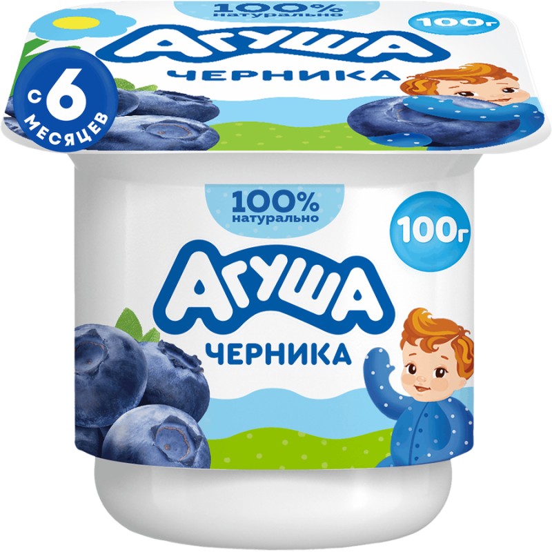 Творожок агуша 3,9% 100г черника