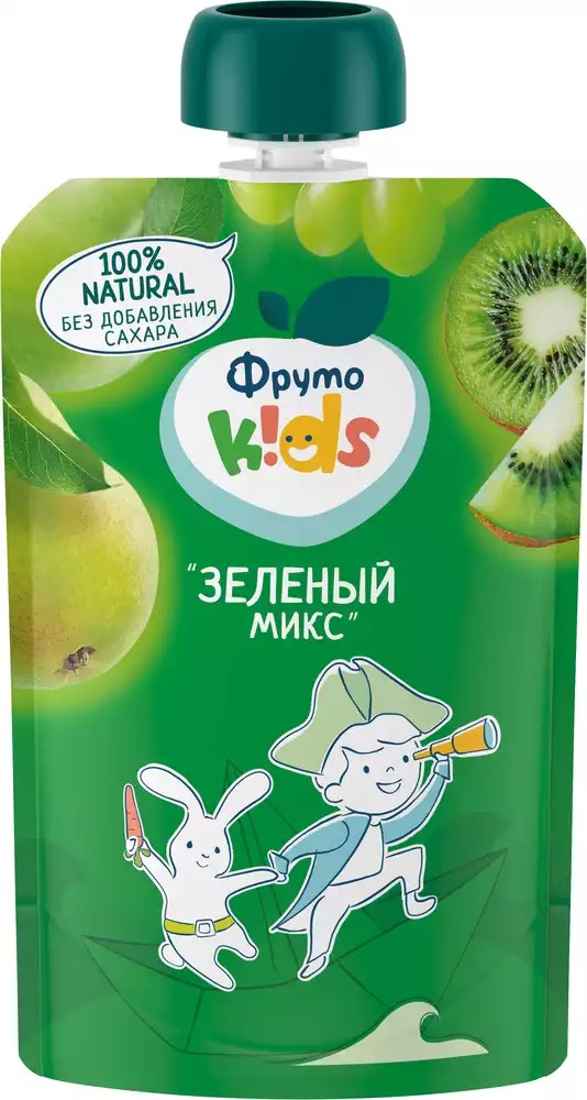 Пюре фруто кидс зеленый микс 90г д/п