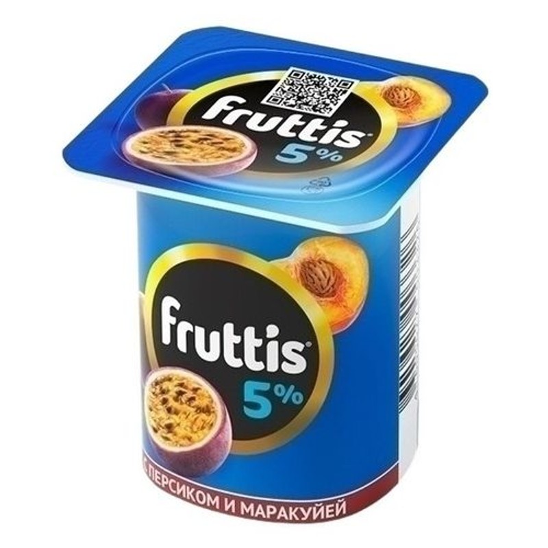 Йогурт фруттис ананас/дыня /персик/маракуй 115 г