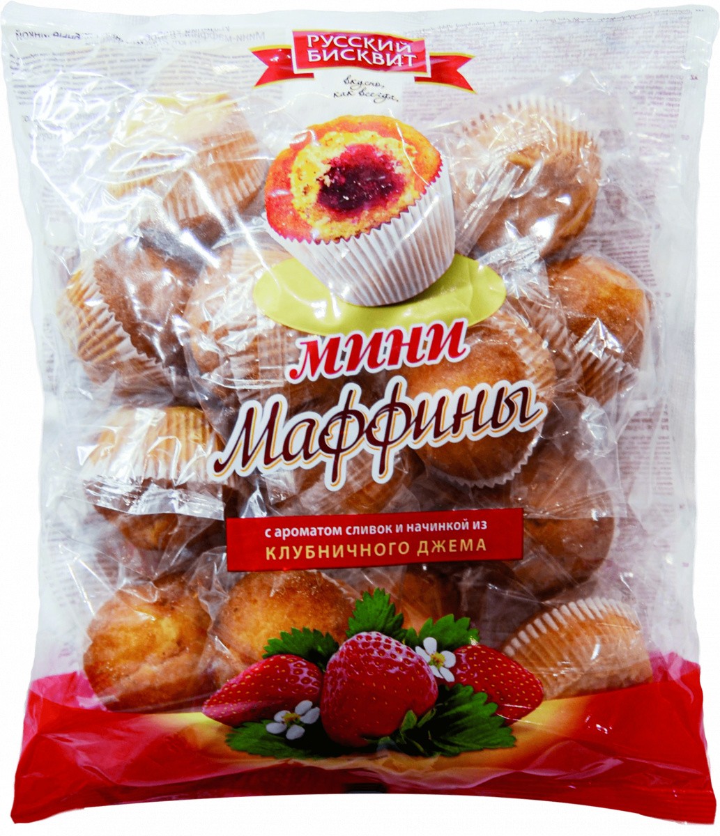 Мини маффины русский бисквит с клубн джемом 200г