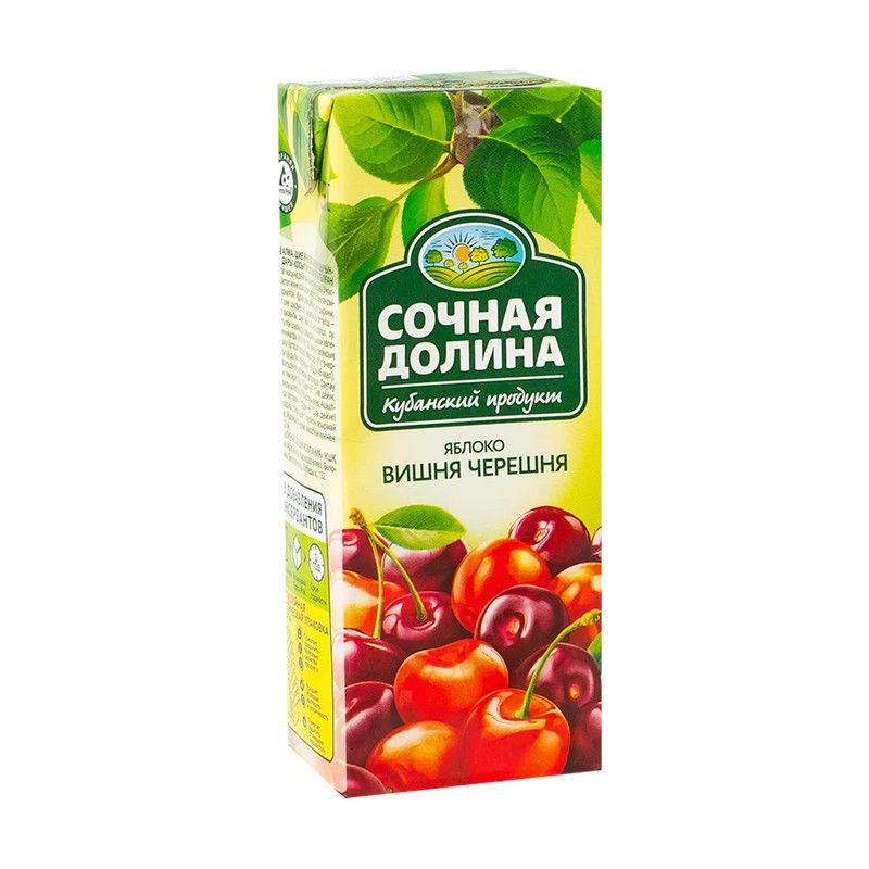 Сочная долина напиток яблоко/вишня/черешня 0,2л