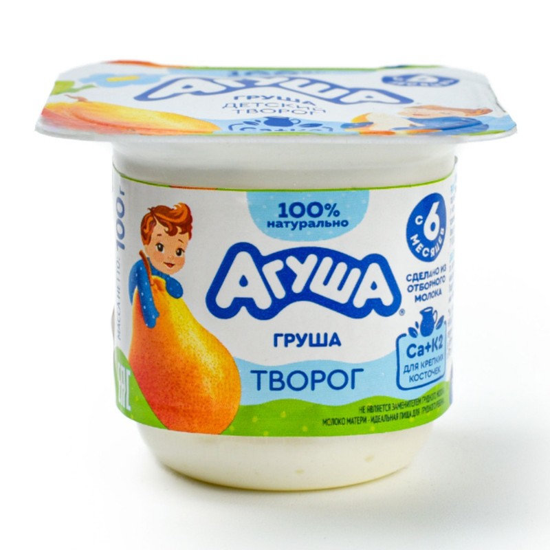 Творожок агуша 3,9% 100 г груша