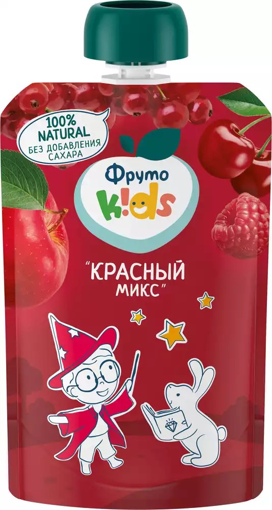 Пюре фруто кидс черешня/малина/красн смородина 90г д/п