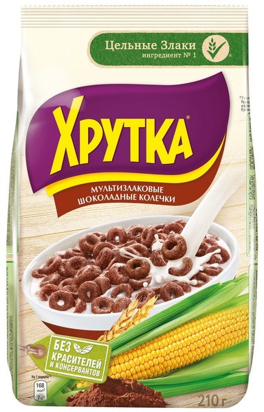 Готовый завтрак хрутка шокол колечки 210г