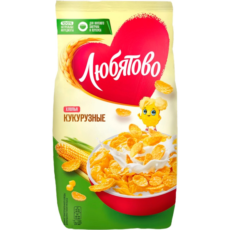 Хлопья любятово кукурузные 300г