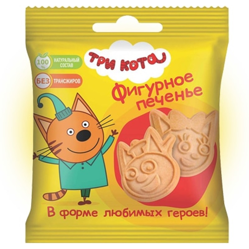 ТРИ КОТА Печенье фигурное в пакете 20 гр