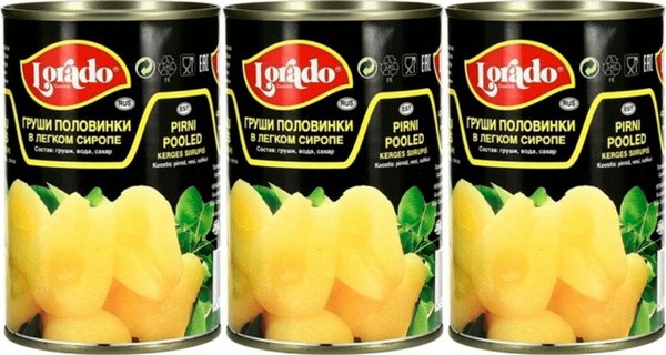 ЛОРАДО Груши половивинки в сиропе 425 мл * ж/б