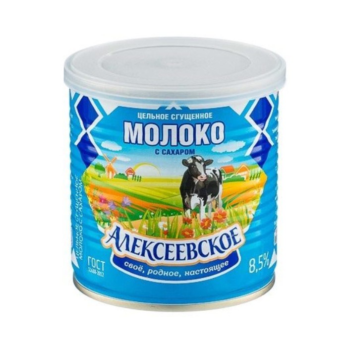 Молоко сгущ алексеевское с сахаром 8,5% 360г ж/б