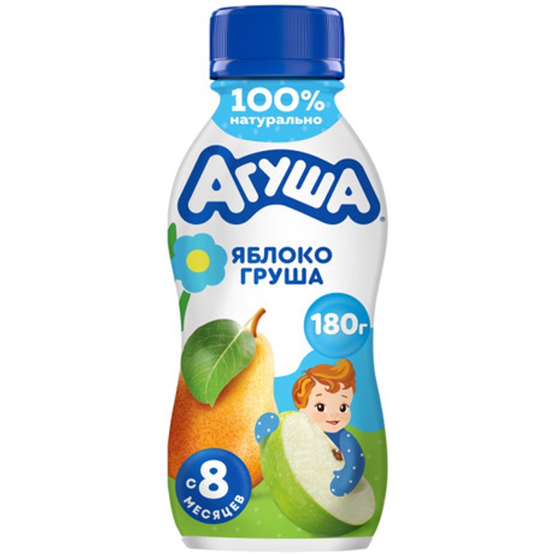 Йогурт агуша питьевой 2,2% яблоко-груша 180 гр