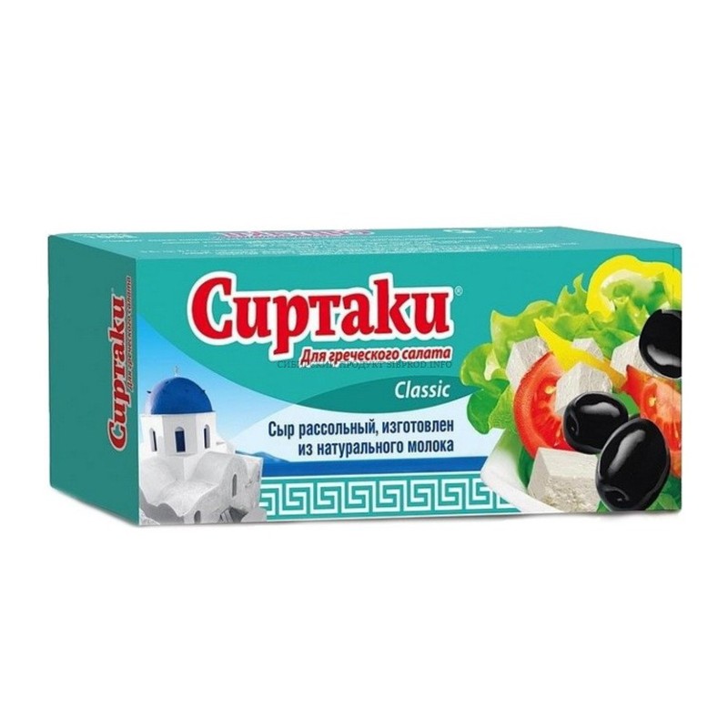 Брынза сиртаки 330г для греческого салата тетра-пак 35%