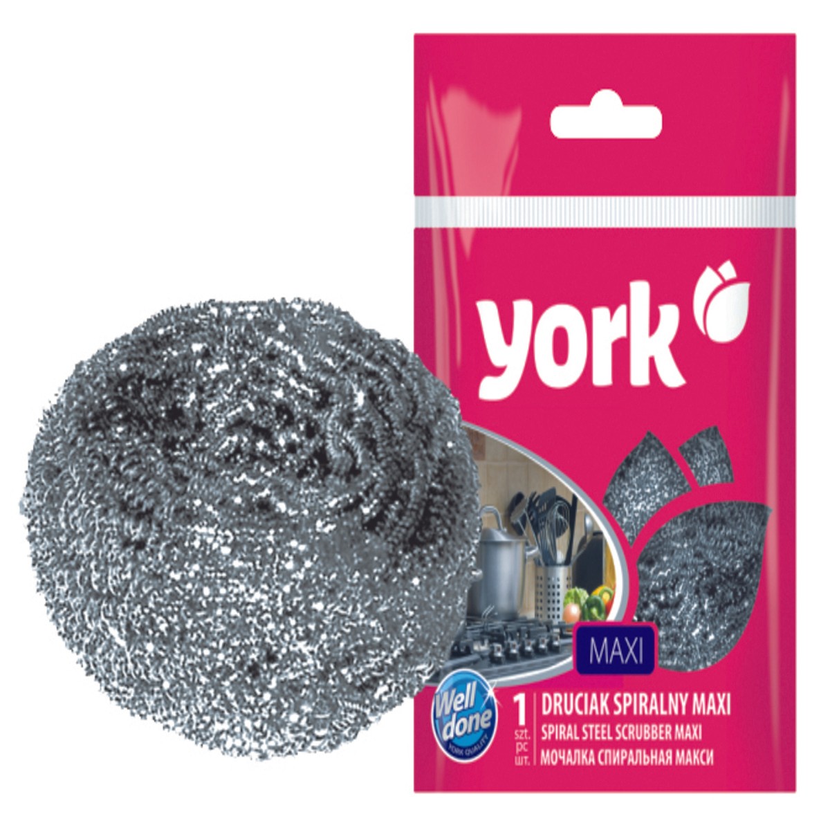Губка-спираль york из нерж. стали макси арт. 02010 1 шт