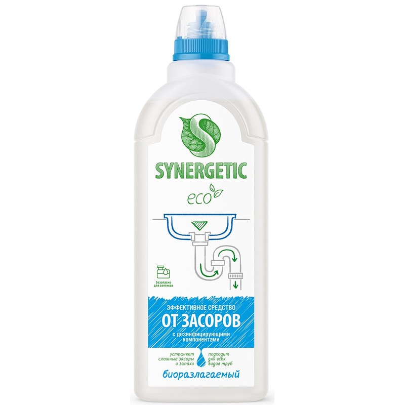 Средство от засоров synergetic 1л