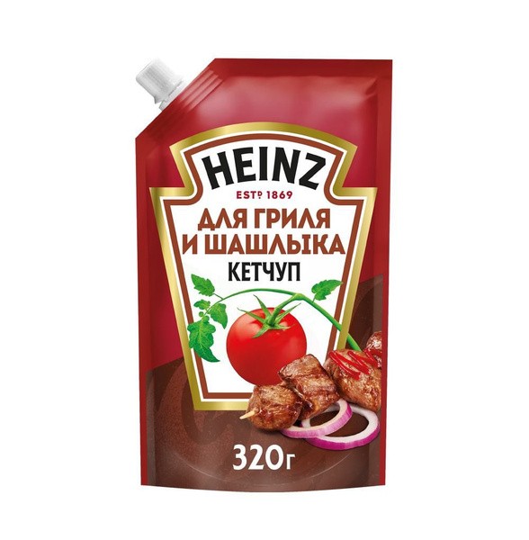 Кетчуп хайнц 320г для гриля и шашлыка дой пак