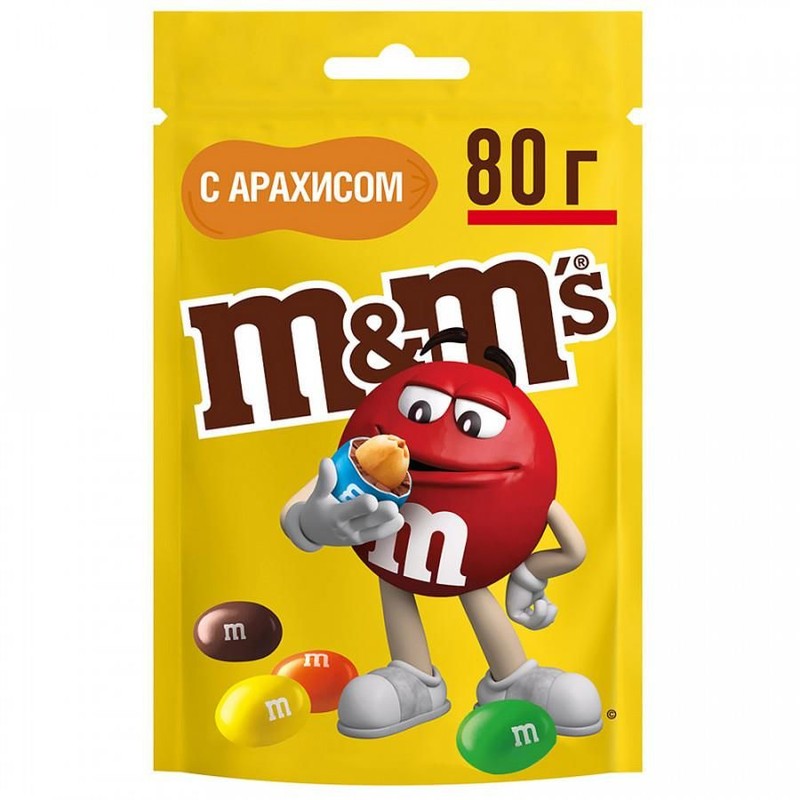 Драже м&м 80г с арахисом