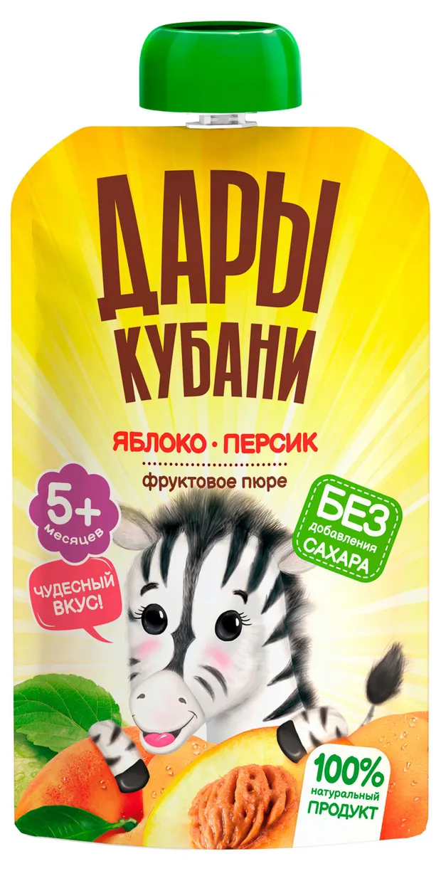 Пюре дары кубани яблоко персик 90г