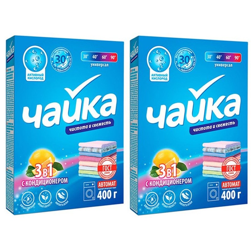 Порошок чайка автомат лимон 3 в 1 400г
