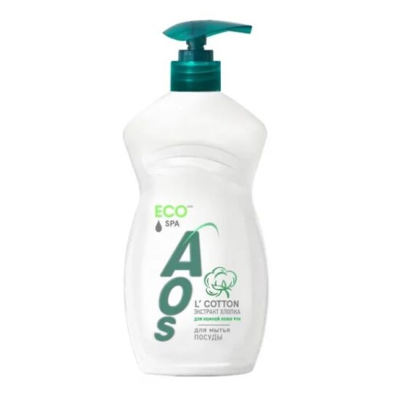 Средство д/мытья посуды aos экстракт хлопка 450 гр