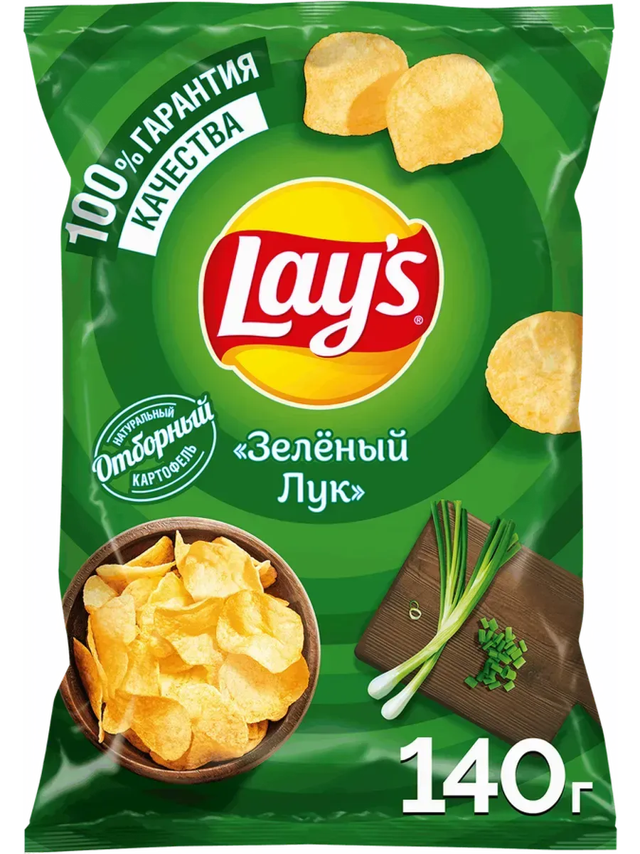 Чипсы лейс 140 г молодой зеленый лук