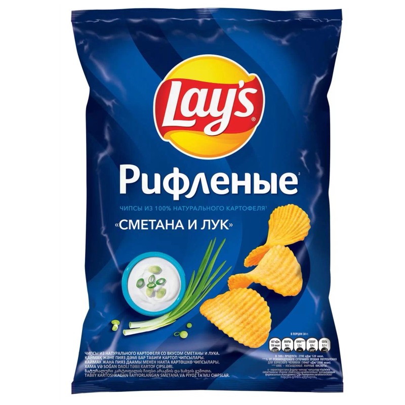Чипсы лейс 140 г сметана и лук