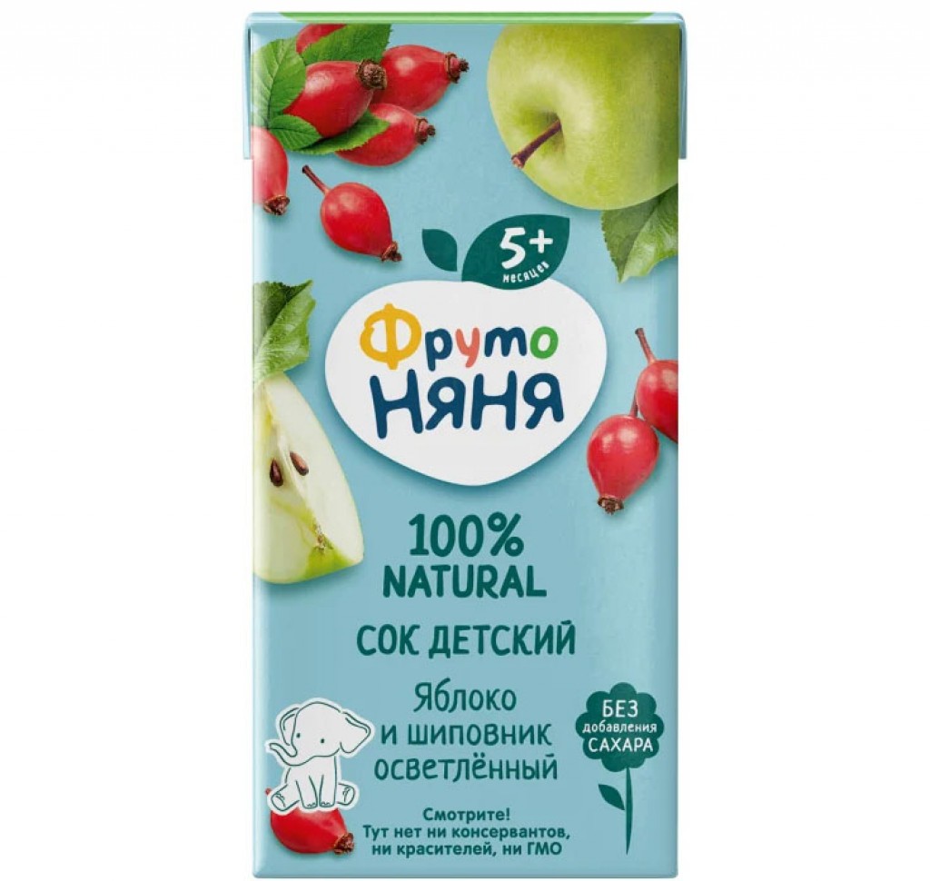 Сок фрутоняня яблоко шиповник осветл 0,2л