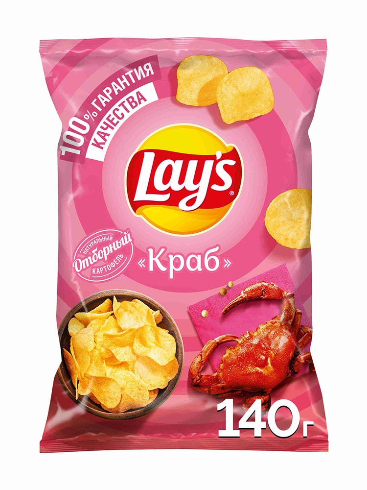 Чипсы лейс 140 г краб