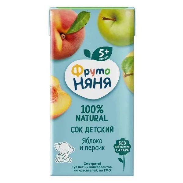 Сок фрутоняня яблочно-персиковый 0,2л
