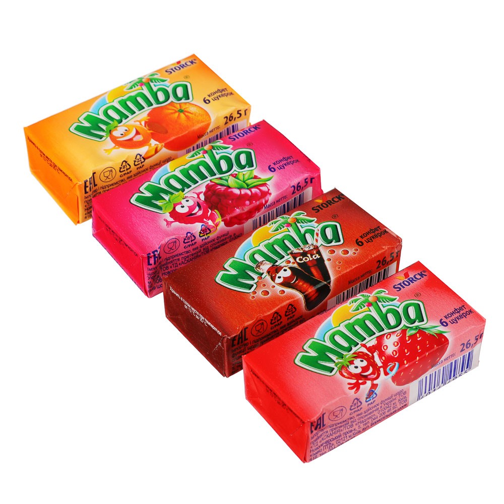 Конфета жев мамба 26,5г ассорти