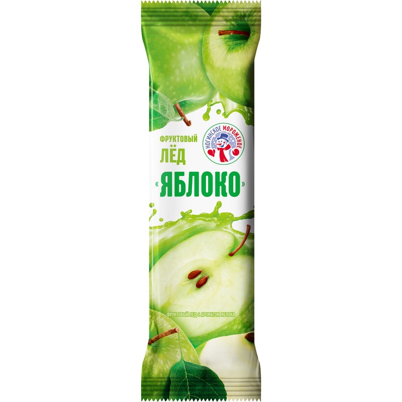 Морож. Эскимо фруктовый лед ЗЕЛЕНОЕ ЯБЛОКО Пятиг. 80Г