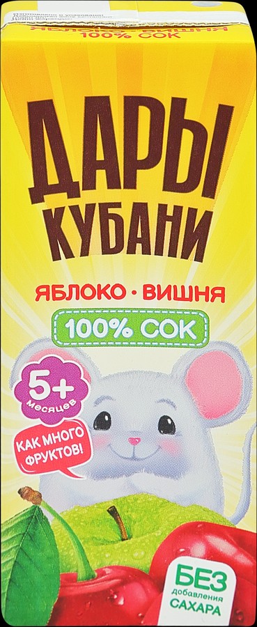 Нектар дары кубани яблоко/вишня 5+мес 0,2л