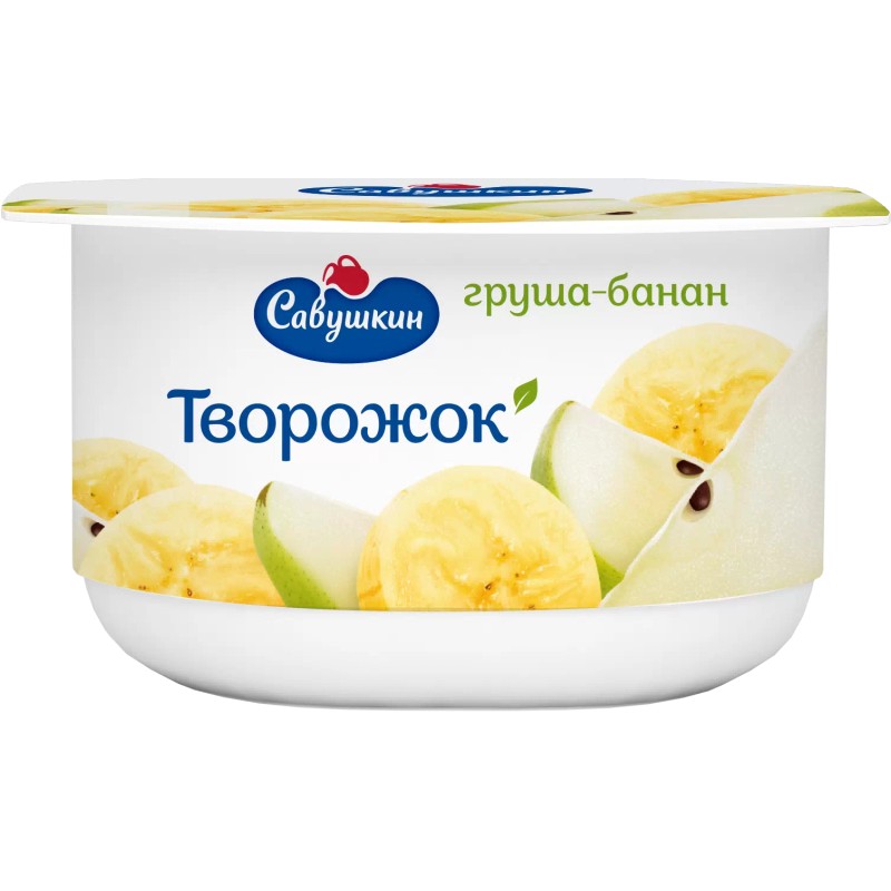 Паста творож савушкин 3,5% груша-банан 120гр