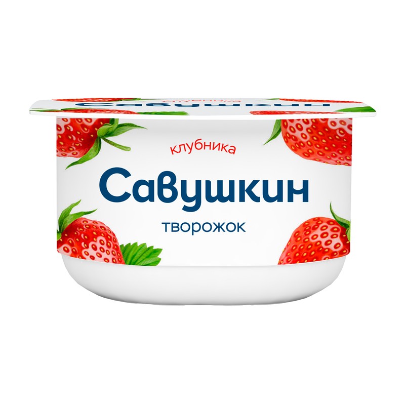 Паста творож савушкин 3,5% клубника 120гр