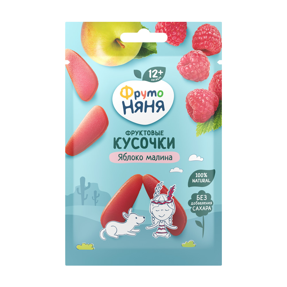 Фруктовые кусочки фн из яблок и малины 15г