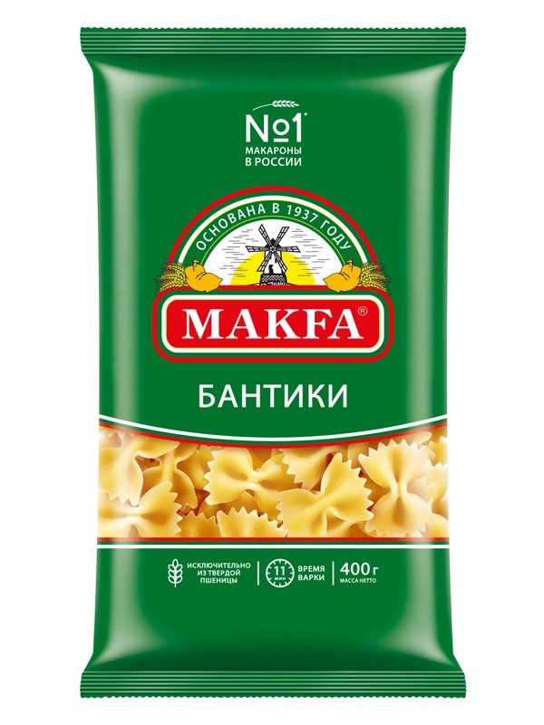 Макаронные изделия макфа бантики 400г